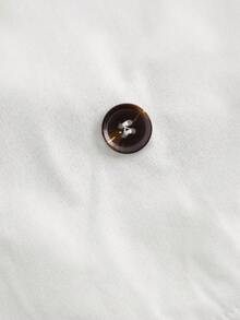 SHEIN MOD 女式白色短款休闲宽松夹克（配腰带）、秋季外套、秋季大衣、秋装、巡航女装、返校装 - 白色 - 查看 3