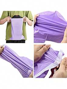 10/20/50/100PCS 浅紫色粉色包装袋多用途防水邮寄袋适用于办公室衣物收纳运输搬家包装旅行整理可重复使用加厚新材料时尚物流快递袋可定制批量批发存储解决方案礼品包装节日季 - 淡紫色 - 查看 3