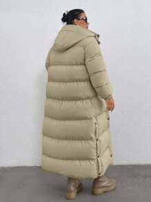 EURMUSE Cappotto invernale imbottito con chiusura laterale a bottoni, lunghezza maxi, con caratteristica di mantenere il calore