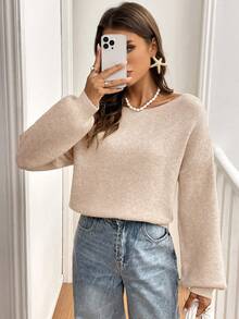 Serisse Women's Solid Color Bow Decor Long Sleeve Sweater Autumn Winter Clothes For Women Casual Spring - Beige - View 4