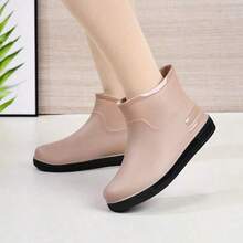 1 Pair New Fashionable Short Tube Rain Boots, Beach Shoes, Casual Shallow Mouth Rain Boots, Low Cut Anti Slip Waterproof Shoes, Suitable For All Seasons