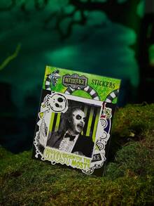 Beetlejuice X SHEIN 夜光卡通图案贴纸套装，适合学生、青少年、男女，适用于笔记本、日记本、手工艺品等类似物品。也可用于个性化滑板、笔记本电脑和行李箱。可移除背胶，轻松撕下，不留残留，适合万圣节 - 彩色 - 查看 7