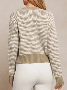 Amorya Women's Elegant Metal Button Knitted Cardigan, Suitable For Daily Wear And Occasions, Autumn Knit Cardigan Cardigan For Women Cropped Cardigan Button Cardigan Women Cardigan Women's Winter Sweater