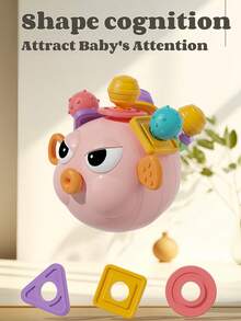 Zazumi 1PC 4.13*3.74in  Chewable BiteResistant EasyGrasp Sensory Teether Ball Colorful Manhattan Toy Cute Pufferfish Shape Educational Developmental Playtime Essential Learning Toy SensoryPlay FineMotorSkills