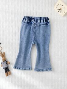 Cozy Pixies Baby Girl 3D Flower Elastic Waist Flared Pants, Versatile & Comfortable