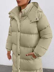 EURMUSE Cappotto invernale imbottito con chiusura laterale a bottoni, lunghezza maxi, con caratteristica di mantenere il calore