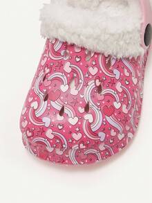 Cozy Pixies 1 Pair Pink Girls Winter Fashion Casual Infant Clogs Thermal Lined Warm Indoor Slippers - Hot Pink - View 4