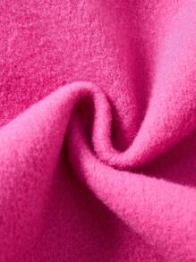 Paul Frank X SHEIN Tween Girl Retro Minimalist Cartoon & Letter Graphic Crew Neck Loose Casual Knit Pink Sweatshirt - Pink - View 6