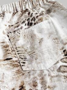 SHEIN MOD Plus Size Women Leopard Print Pocket Loose Wide Leg Casual Jeans Leopard Print Pants Animal Print Pants Printed Pants Leopard Pants Animal Print Trousers,Fall Clothes For Women,Halloween Clothes,Goth Pants,Fall Clothes Plus Size,Leopard Print Jeans,Wide Leg Pants Woman,Halloween Plus Size,Wide Leg Jeans,Animal Print Pants - White - View 3