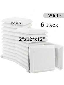 TOUO 6-24 片大号方形斜边吸音泡沫板 12 英寸 x 12 英寸 x 2 英寸/12 英寸 x 12 英寸 x 1.18 英寸，高密度隔音墙板，8 种颜色，工作室和卧室隔音处理，隔音家居配件