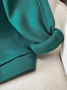 青少年男孩休闲保暖衬里 Polo 衫，秋冬 - 軍綠色 - 查看 5