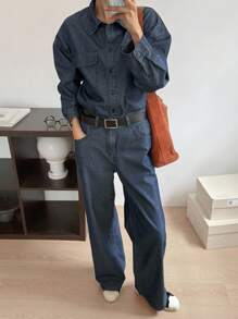 DAZY 女士宽松休闲牛仔套装，秋季新品