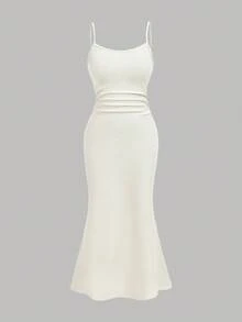 Girlism 2 件套少女米色人造毛皮披肩上衣和修身连衣裙套装，优雅时尚的休闲装 - 杏色 - 查看 6