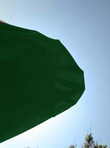 SHEIN EZwear 加大码橄榄绿拼布撞色字母印花裤，Y2k 休闲装 - 墨綠色 - 查看 7