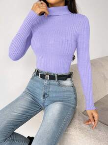 EURMUSE Áo len dệt kim cổ lọ 3 chiếc - Nhiều màu - Xem 11