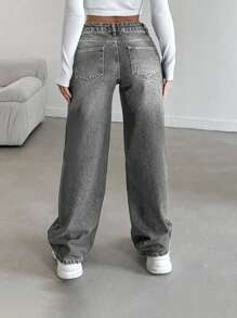 EURMUSE LOW RISE STRAIGHT CYT WOMEN BLUE JEAN - Grey - View 2