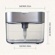 SHEIN 1 pieza Dispensador de líquido lavavajillas y cepillo con recipiente rellenable para líquido de jabón, color aleatorio, decoración del hogar, regalos de Navidad, regalos para el hogar, decoración de la habitación