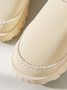 Solecia Women's Thick Sole Casual Versatile Fleece Snow Boots For Christmas - Beige - View 5