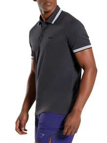 Hugo Boss Men's Striped Short Sleeve Casual Polo T-Shirt - 027 Dark Grey - View 3