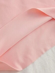 Set de 2 piezas de top de manga larga con cuello redondo y leggings forrados térmicamente de unicolor básico informal para niñas preadolescentes - Multicolor - Ver 4