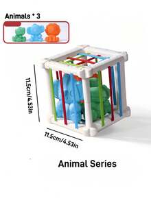 Zazumi 6 件/套 4.53 * 4.53 英寸紧凑尺寸多功能教育堆叠玩具彩虹色几何形状识别精细运动技能训练感官游戏 STEM 学习玩具蒙特梭利教室学前礼物生日圣诞节节日派对（三个系列可供选择）