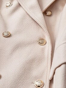 GlowEve CURVE Elegant Casual Daily Plush Patchwork Plus Size Woolen Coat For Women Fall Winter Cloth For Women Autumn - Apricot - View 4