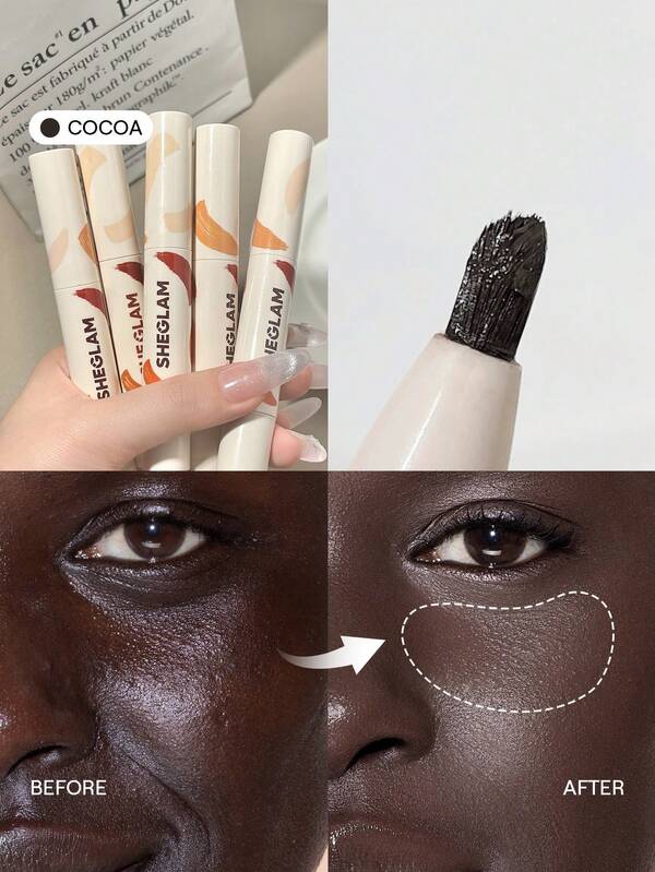 SHEGLAM Corrector De Alta Cobertura Perfect Skin-Cocoa 20 Tonos Corrector LíQuido Brocha Hidratante Corrector Ligero Y Ligero Hidratante Durante Todo El DíA Maquillaje Oferta De Corrector Marca Belleza Maquillaje CosméTico Para Mujeres NiñAs Perfecto Para OtoñO Invierno Ideal Para Y2K Elegante Moda Adecuado Para CumpleañOs Navidad Presente Fiesta Listo Mejor Color