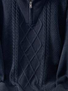 SHEIN 青少年男童休闲舒适百搭翻领拉链开衫