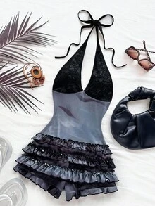 Soleia Bộ đồ liền thân đi nghỉ mát giản dị lãng mạn, thích hợp cho tiệc tùng, lễ hội âm nhạc, phong cách Boho, bãi biển, mùa hè - Nhiều màu - Xem 5