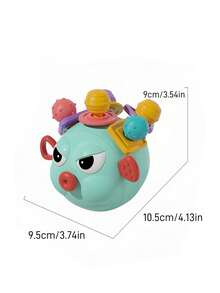 Zazumi 1PC 4.13*3.74in  Chewable BiteResistant EasyGrasp Sensory Teether Ball Colorful Manhattan Toy Cute Pufferfish Shape Educational Developmental Playtime Essential Learning Toy SensoryPlay FineMotorSkills