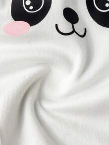 4pcs/Set Girls Young Girl Cute Panda Heart Love Print Ribbon Camisole Top & Soft Sweet Heart Print Briefs Underwear Set - Multicolor - View 5