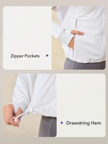 OutZeal 女士防紫外线 UPF50+ 凉爽触感透气网眼防晒夹克日常休闲 - 白色 - 查看 5