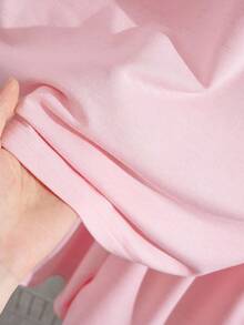 Teenager Mädchen Set aus locker sitzendem rosa Kurzarm T-Shirt und Shorts, lässiger Sportstil für den täglichen Gebrauch, Treffen mit Freunden, Café, Pendeln, entspannte Unternehmungen - Babypink - Übersicht 5