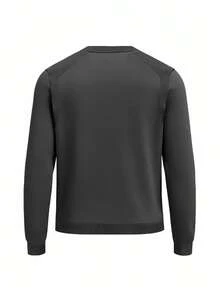 Men's Casual Loose Fit Crew Neck Long Sleeve T-Shirt By Ever-X_CN - 056 Light-Pastel Gre - View 5