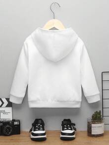 SHEIN In hình phi hành gia, áo len dệt kim thoải mái họa tiết phi hành gia thông thường dành cho bé trai trẻ, thích hợp cho mùa thu đông - trắng - Xem 2