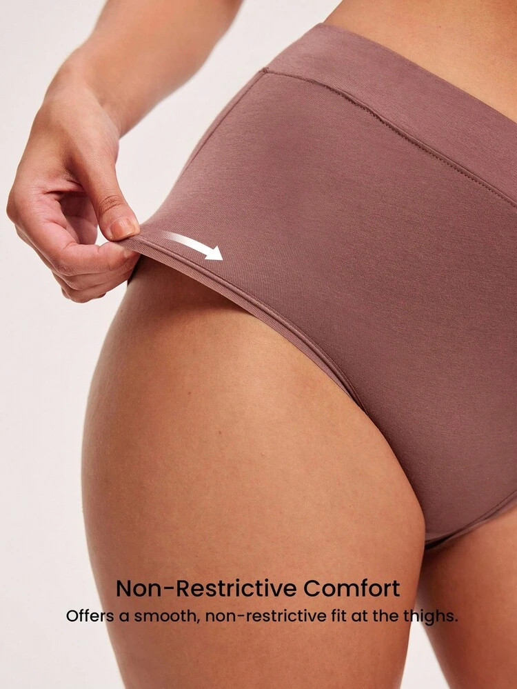 3팩 코튼 하이웨스트 브리프 여성 속옷 팬티 세트-파스텔 컬러