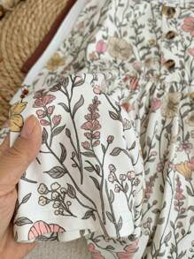 LMoss Kids Bộ 3 váy cổ tròn dệt kim họa tiết hoa cho bé gái - Nhiều màu - Xem 6