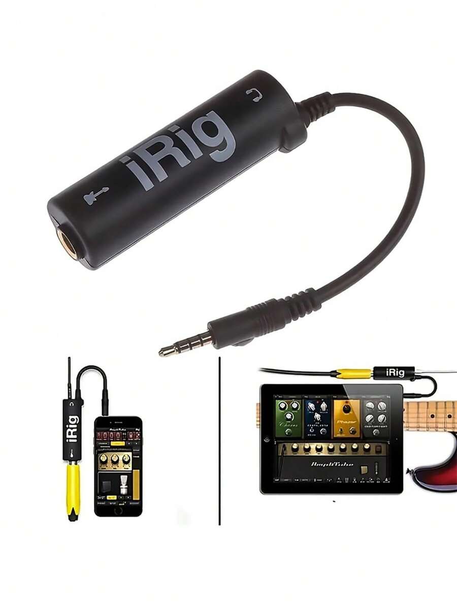 Guitar Interface I-Rig Converter Replacement Guitar For Phone Guitar Audio Interface Guitar Tuner Guitar Line I-Rig Converter Guitar Accessories - Black - View 1
