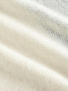 SHEIN Unity Cárdigan casual de cuello redondo con bloques de color para mujer, ropa de vuelta al colegio, cárdigan blanco casual para uso diario, blusas, brunch de mujer, feria del renacimiento, conciertos de mujer, en otoño/invierno - Albaricoque - Ver 4