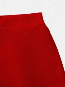 SHEIN 2pcs Vintage American Leopard Print Girl's Basic Short Sleeve Top And Long Pants Set, For Teenage Girls - Red - View 8