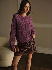 MOTF PREMIUM WOOL ROUND NECK SWEATER, AUTUMN/WINTER - Purple - View 6