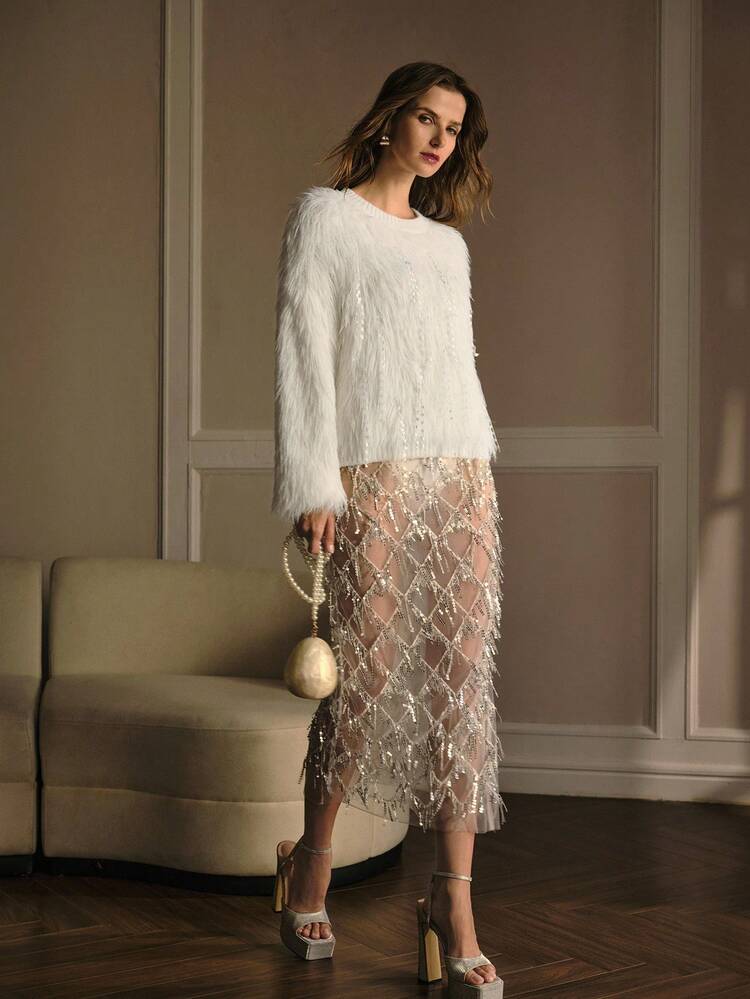 FUZZY PULLOVER SWEATER