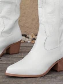 Styleloop ミッドカーフブーツ レディース、バカンス、ボヘミアン、レトロアメリカン、ボヘミアン、ウエスタンスタイル、音楽フェス、パーティー、クリスマス、ハロウィンに適しています - ホワイト - チェックする 6