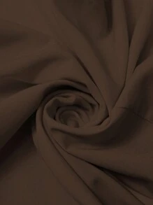 EMERY ROSE 大码女式休闲荷叶边袖不对称下摆宽松衬衫，夏季服装 - 棕色 - 查看 3