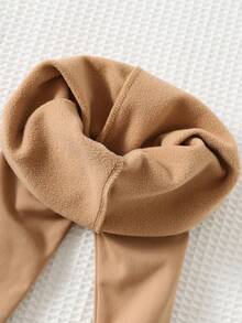 Cozy Pixies 2件套男婴棋盘格图案羊毛圆领运动衫和松紧腰裤套装 - 卡其色 - 查看 8