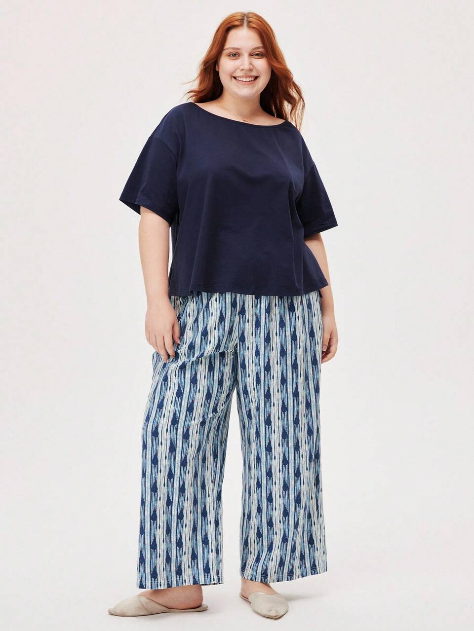 Summer Women Plus Size Vacation Cotton Pajamas Sets Lounge Set As Outerwear Cotton Pajamas Fashion Casual Comfy Outfits