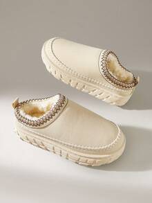 Solecia Women's Thick Sole Casual Versatile Fleece Snow Boots For Christmas - Beige - View 6