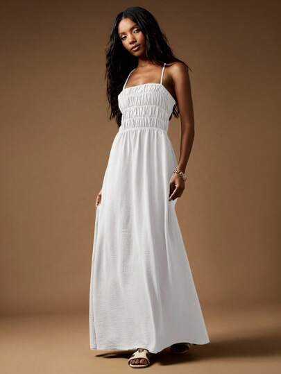 MISSGUIDED Sheer Chiffon Maxi Top With Ruffle Detail And Tie