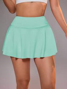 Easithlete 女式带口袋半身裙，适合羽毛球、网球、瑜伽、健身、跑步、马拉松运动 - 藍色 - 查看 4