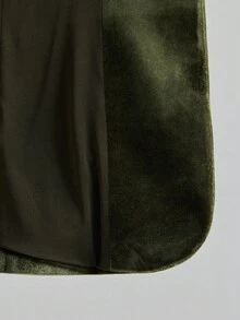 Ontre Giacca primaverile/estiva 2026, giacca da festa e San Valentino, blazer da donna, stile urbano moderno, colore verde tinta unita, tessuto in velluto morbido e confortevole, linea H morbida, blazer in velluto regular da donna, bavero a tacca, casual e da lavoro, con tasche, abbigliamento primavera/estate, abbigliamento da ufficio e professionale da donna, abbigliamento da palcoscenico, outerwear, urban chic elegante minimalista, blazer versatile e alla moda da donna - Verde - Visualizzare 9